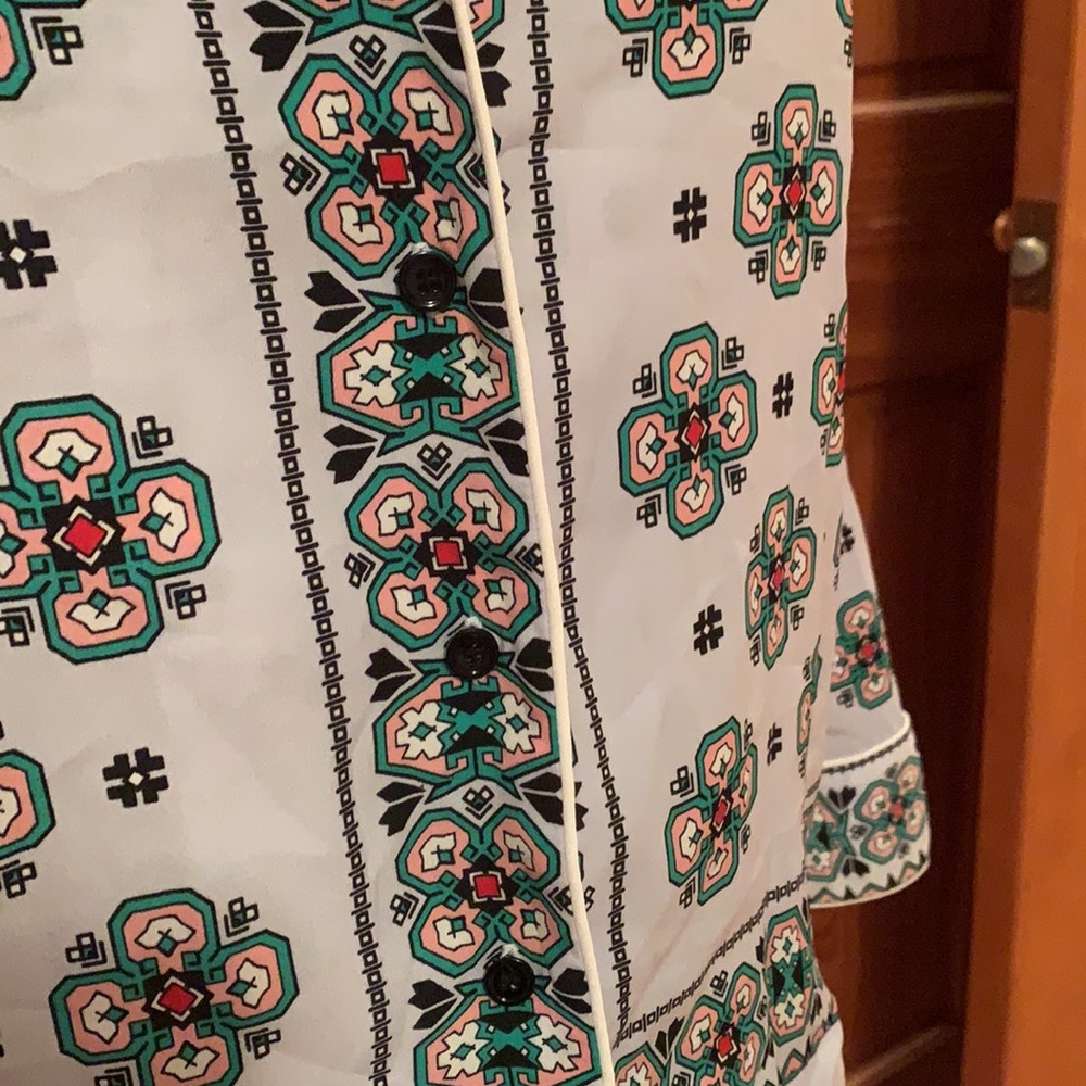 NWOT Sandro Satin Patterned Blouse - Picture 5 of 7